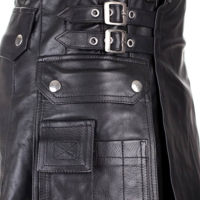 Black Leather Kilt