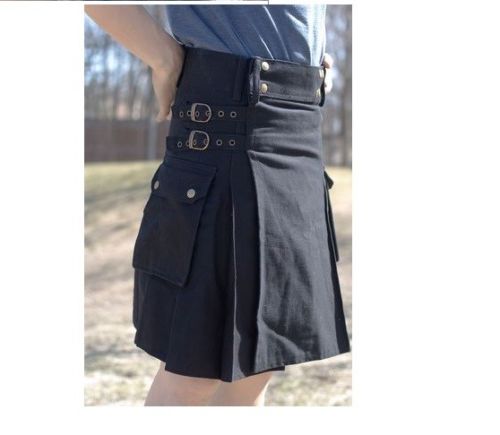 Black Utility Scottish Kilt