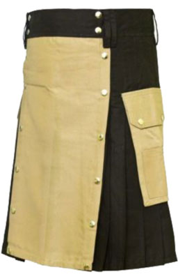 men black khaki kilt